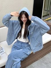 Giselle Washed Denim Jacket & Pants Set
