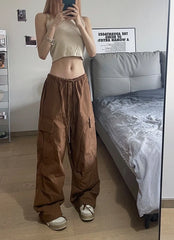 Ryujin Mocha Utility Drawstring Pants