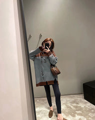 Jimin Mocha Striped Distressed Sweater