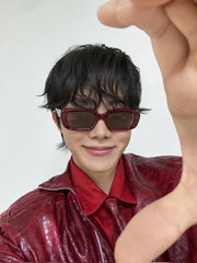 J-Hope Burgundy Jewel-Detail Sunglasses