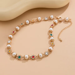 J-Hope Gold Flower Pearl Necklace
