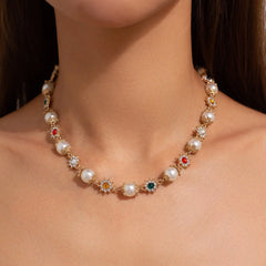 J-Hope Gold Flower Pearl Necklace