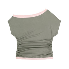 Ningning Ruched Boatneck Top