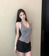 Kyujin Eyelet Halter Top