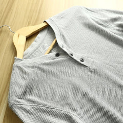 Jimin Ash Half-Button Tee