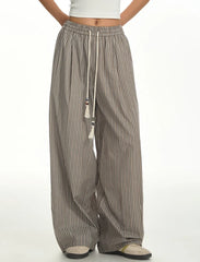 Karina Pinstripe Pleated Pants