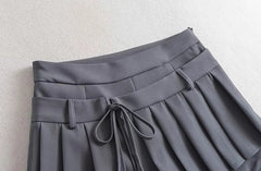 Ruka Pleated Tie-Waist Skort