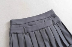 Ruka Pleated Tie-Waist Skort
