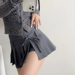 Ruka Pleated Tie-Waist Skort