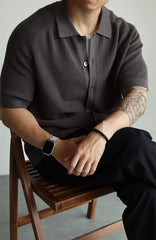Jungkook Ash Short-Sleeve Knit Shirt