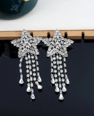 Haerin Silver Star Drop Earrings
