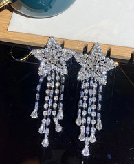 Haerin Silver Star Drop Earrings