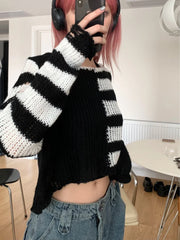 Haewon Cropped Stripe Sweater