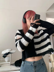 Haewon Cropped Stripe Sweater