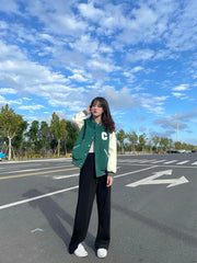 Hueningkai Leather Baseball Jacket