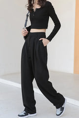 Jay Noir Wide-Leg Pants