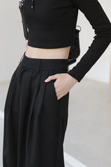 Jay Noir Wide-Leg Pants