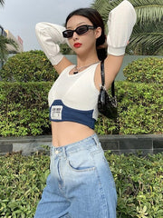 Jennie Bra Crop Top With Arm Warmer Sleeves