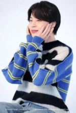 Jimin Two-Tone Striped Sweater