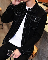 Jimin Noir Double-Zip Leather Jacket
