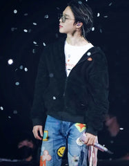 Jimin Patchwork Distressed Jeans