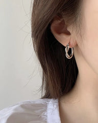 Jimin Silver Circle Knot Earrings
