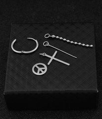Jimin Silver Cross & Pendulum Earrings