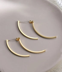 Jimin Silver Curved Stick Drop Earrings