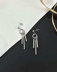 Jimin Silver Triple-Strip Earrings