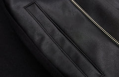 Jimin Noir Double-Zip Leather Jacket