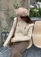 Jisoo Flower Collar Sweater