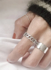 Jungkook Silver Adjustable Chain Ring