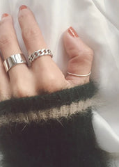 Jungkook Silver Adjustable Chain Ring