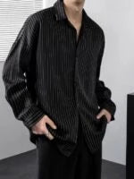 Jungkook Noir Striped Button-Down Shirt