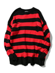 Jungkook Ripped Striped Sweater