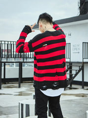 Jungkook Ripped Striped Sweater