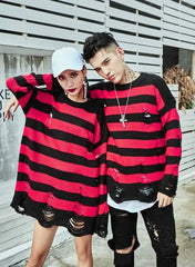 Jungkook Ripped Striped Sweater