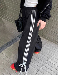 Kazuha Side Bow Stripe Pants