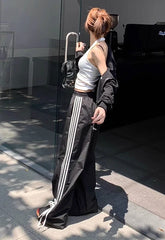 Kazuha Side Bow Stripe Pants