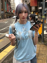 Haerin Sky Glitter Graphic Tee