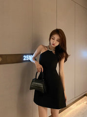 Lisa Rhinestone Halter Dress