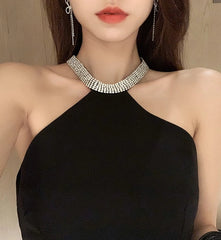 Lisa Rhinestone Halter Dress