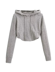Lisa Grey Crop Hoodie