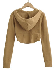 Lisa Grey Crop Hoodie