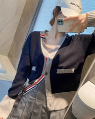 Jisung Navy Detail Cardigan