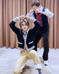 Jisung Navy Detail Cardigan