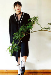 Jin Navy Lined V-Neck Cardigan