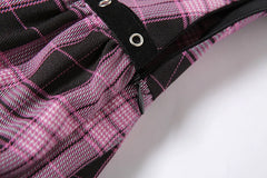 Ningning Lilac Plaid Skirt