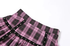 Ningning Lilac Plaid Skirt