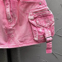 Ahyeon Acid Wash Cargo Skirt